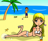 Anime beach girl